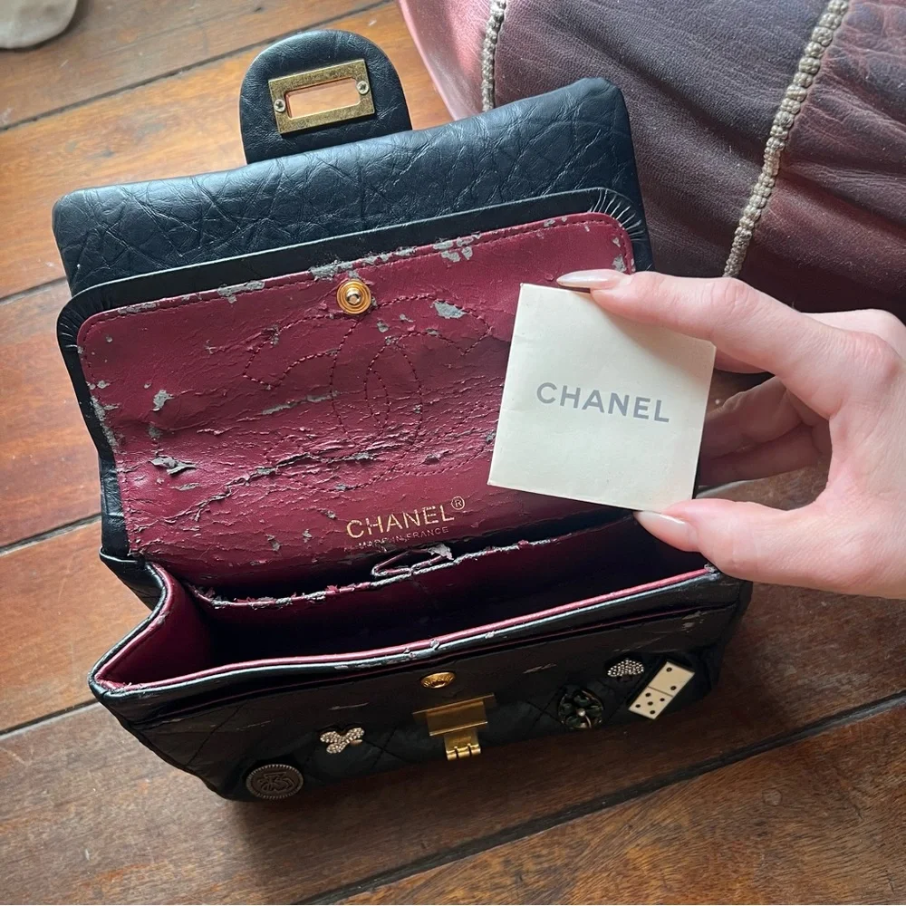 Rare CHANEL Casino Charm Black Quilted Bag with Gold Chain - Picture 14 of 16
